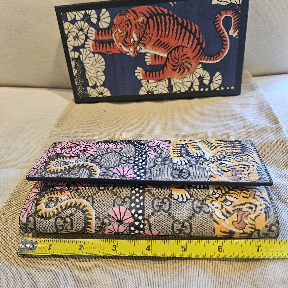 Gucci Continental Wallet Bengal Print GG Coated Canvas - Picture 4 of 6